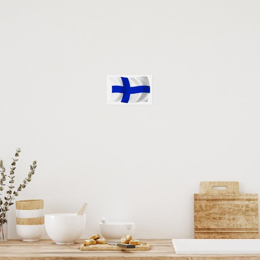 Finnland Flaggenplakat Poster (Küche)