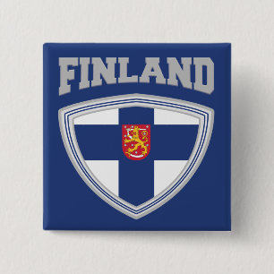Finnland - Flaggenschild und Emblem Button