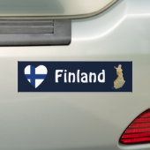 Finnland Flaggenschwerpunkt + Karte Autoaufkleber (Auf Auto)