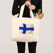 Finnland Flaggentasche Jumbo Stoffbeutel (Vorderseite (Produkt))