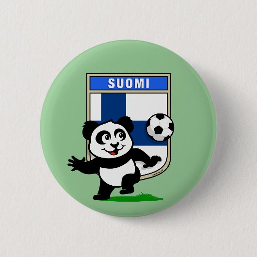 Finnland Football Panda Button (Vorderseite)