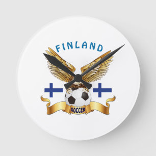 Finnland-Fußball-Entwürfe Runde Wanduhr