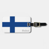 Finnland Gepäckmarken, patriotische finnische Flag Gepäckanhänger (Vorderseite horizontal)
