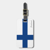 Finnland Gepäckmarken, patriotische finnische Flag Gepäckanhänger (Vorderseite vertikal)