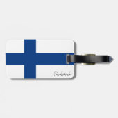 Finnland Gepäckmarken, patriotische finnische Flag Gepäckanhänger (Rückseite horizontal)