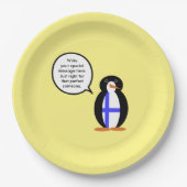 Finnland - Gespräch mit Frau Penguin Personalisier Pappteller (Vorderseite)