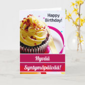 Finnland Happy Birthday Finnishhyvää syntymäpäivää Karte (Gelbe Blume)