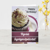 Finnland - Happy Birthday in Finnisch Karte (Gelbe Blume)