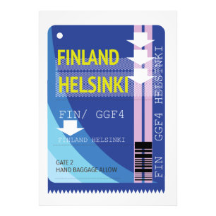 Finnland - Helsinki-Fahrkarte Fotodruck