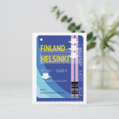Finnland - Helsinki-Fahrkarte Postkarte (Stehend Vorderseite)
