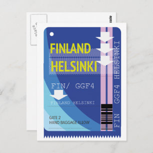 Finnland - Helsinki-Fahrkarte Postkarte