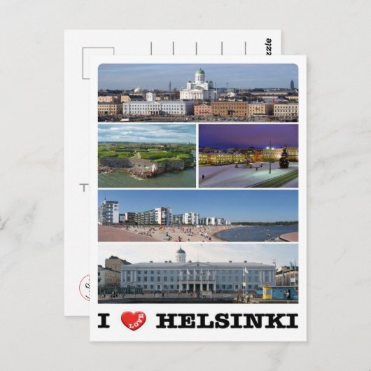 Finnland - Helsinki - Helsingforen - I Liebe - Postkarte (Vorne/Hinten)