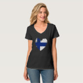 Finnland Herz Finnische Flagge Finnischer Preis T-Shirt (Vorderseite Vollansicht)