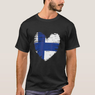 Finnland Herz Finnische Flagge Finnischer Preis T-Shirt