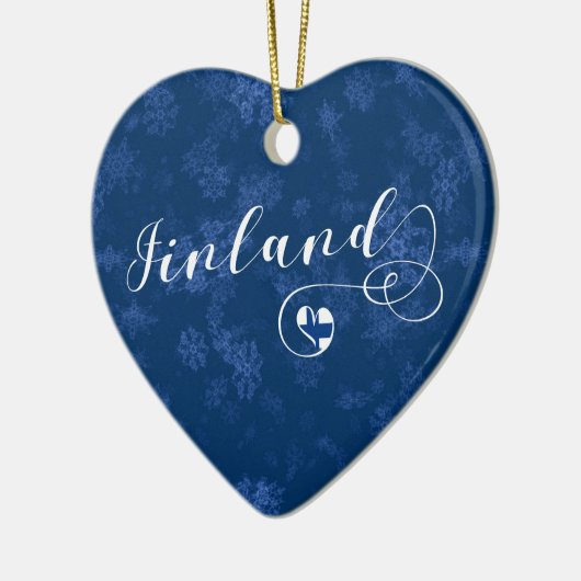 Finnland Herz, Weihnachtsbaumschmuck, finnisch Keramik Ornament (Links)