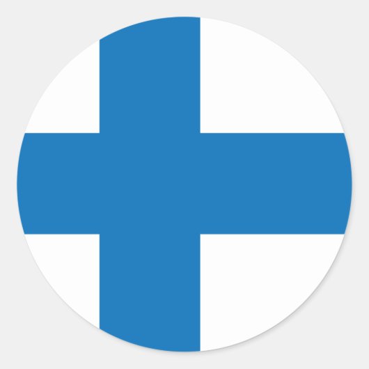 Finnland Hochwertige Flagge Runder Aufkleber (Vorderseite)