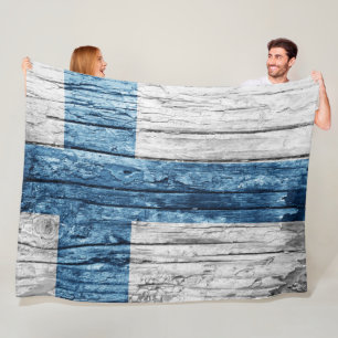 Finnland - Holzflagge Fleecedecke