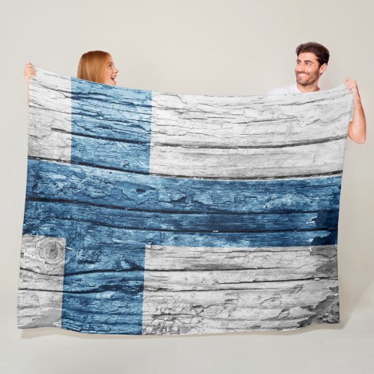 Finnland - Holzflagge Fleecedecke (Beispiel)