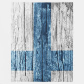 Finnland - Holzflagge Fleecedecke (Vorderseite)