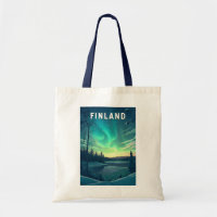 Finnland Illustration Travel Art Vintag