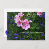 Finnland in Blume, 1. in Serie Postkarte (Vorne/Hinten)