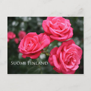 Finnland in Blume, 3. in Serie Postkarte