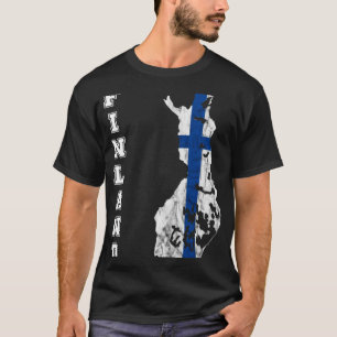 Finnland Karte Kontur Finnland reisen Skandinavien T-Shirt
