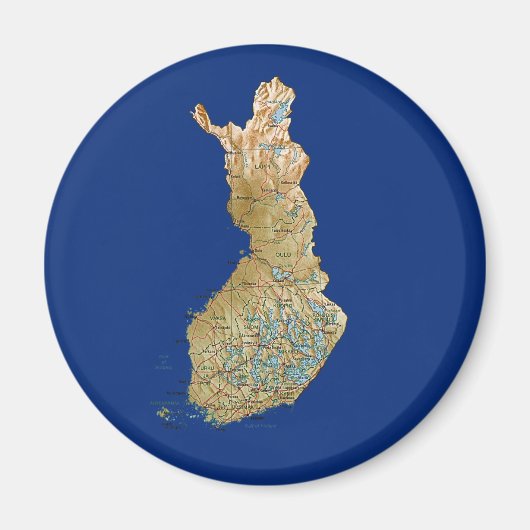 Finnland Karte Magnet (Vorne)