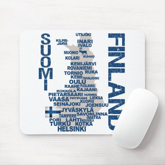 FINNLAND-KARTE mousepad (Mit Mouse)