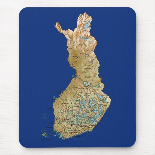 Finnland-Karte Mousepad (Vorne)