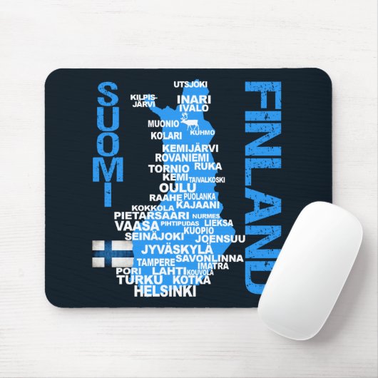 FINNLAND-KARTE mousepad (Mit Mouse)