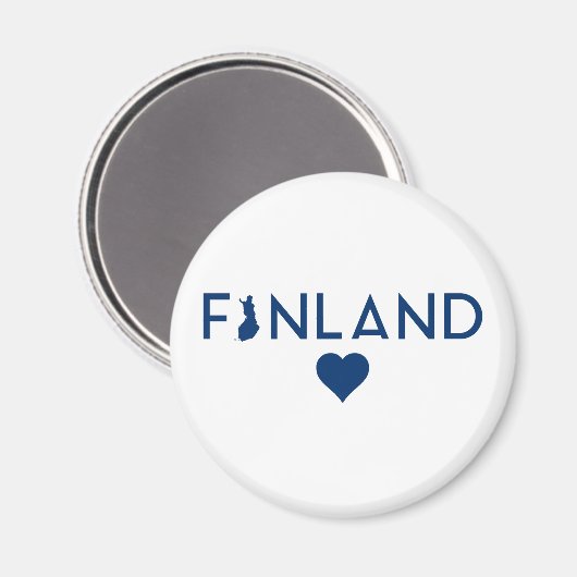 Finnland Karte und Herz Magnet (Vorderseite/Rückseite)
