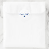 Finnland Karte und Herz White Blue Runder Aufkleber (Tasche)