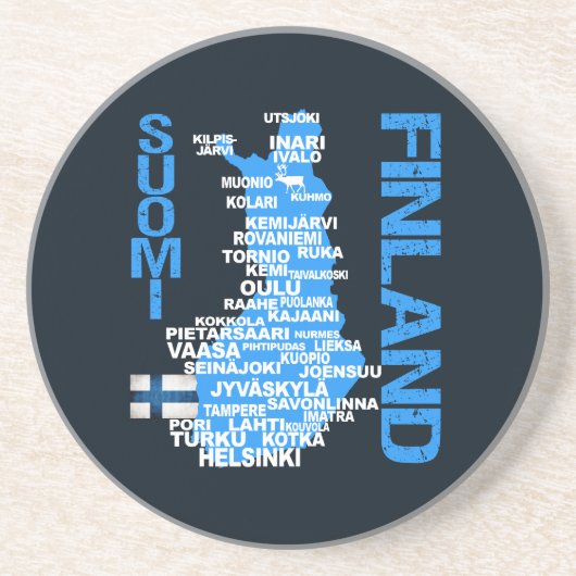 FINNLAND KARTE Untersetzer (Vorne)