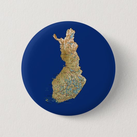 Finnland-Karten-Knopf Button (Vorderseite)