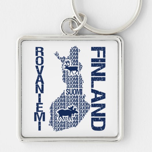 FINNLAND-KARTEN-Schlüsselkette - Rovaniemi Schlüsselanhänger (Vorne)