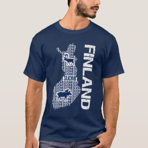 FINNLAND-KARTEN-Shirt - wählen Sie Art u. Farbe T-Shirt