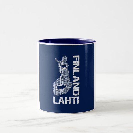 FINNLAND-KARTEN-Tasse - Lahti - wählen Sie Art, Zweifarbige Tasse (Mittel)