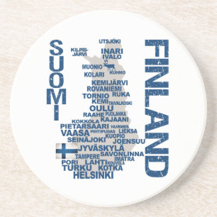 FINNLAND-KARTEN-Untersetzer Sandstein Untersetzer