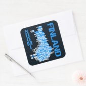 FINNLAND-KARTENaufkleber Quadratischer Aufkleber (Umschlag)