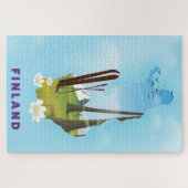 Finnland kartografiert Illustriertes Reiseplakat Puzzle (Horizontal)
