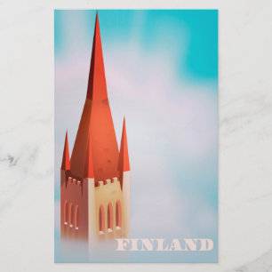 Finnland Kirchen Reiseposter Briefpapier