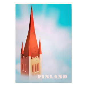 Finnland Kirchen Reiseposter Fotodruck