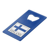 Finnland Kreditkartenflaschenöffner (Vorderseite Schrägansicht)