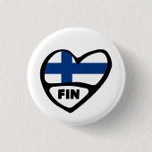 Finnland Ländercode Flaggen Herzstück Button Abzei (Vorderseite)