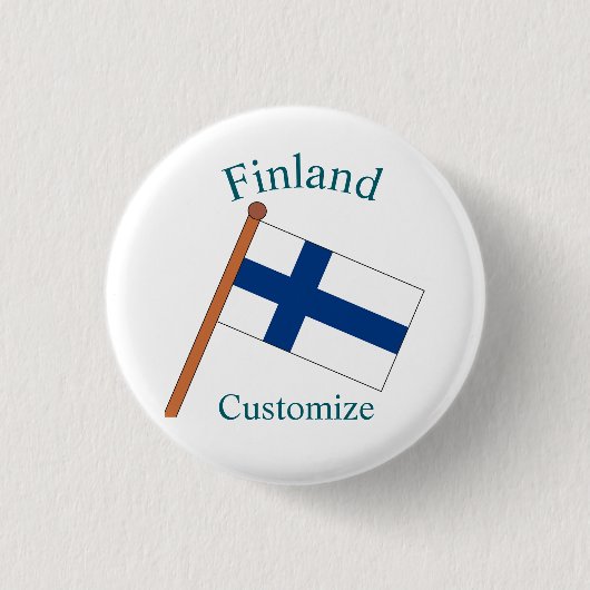 Finnland Landesflagge Thunder_Cove Button (Vorderseite)