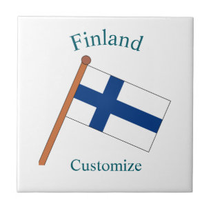 Finnland Landesflagge Thunder_Cove Fliese