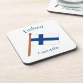 Finnland Landesflagge Thunder_Cove Getränkeuntersetzer (Linke Seite)