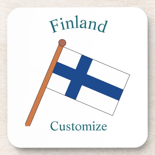 Finnland Landesflagge Thunder_Cove Getränkeuntersetzer (Vorderseite)