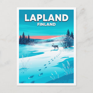 Finnland Lappland Rentierpfad Saariselkä Finnland Postkarte